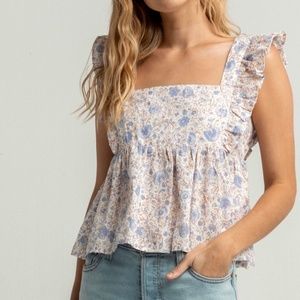 Billabong First Love Floral Ruffle Top NWOT